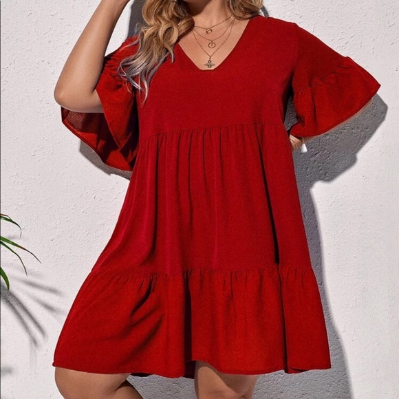 Boho ruffle hem smock dress - Picture 6 of 16